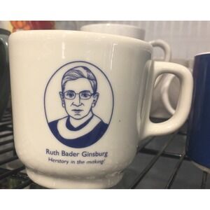 Fishs Eddy RBG Ruth Bader Ginsburg 10oz. Coffee Mug Herstory in the Making-EUC